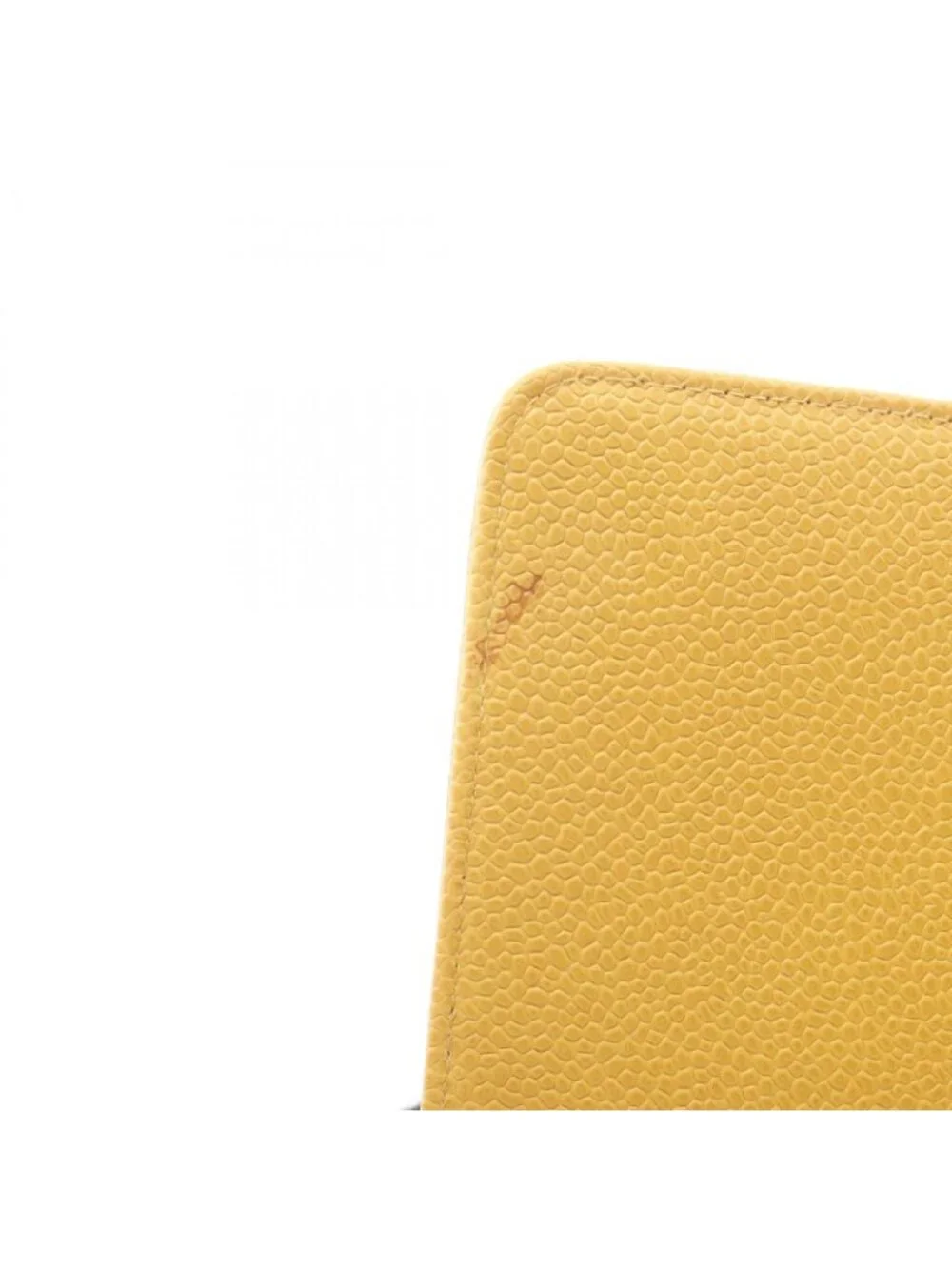 Chanel Notebook Cover CC Logo Yellow Caviar Leather CC Agenda PM